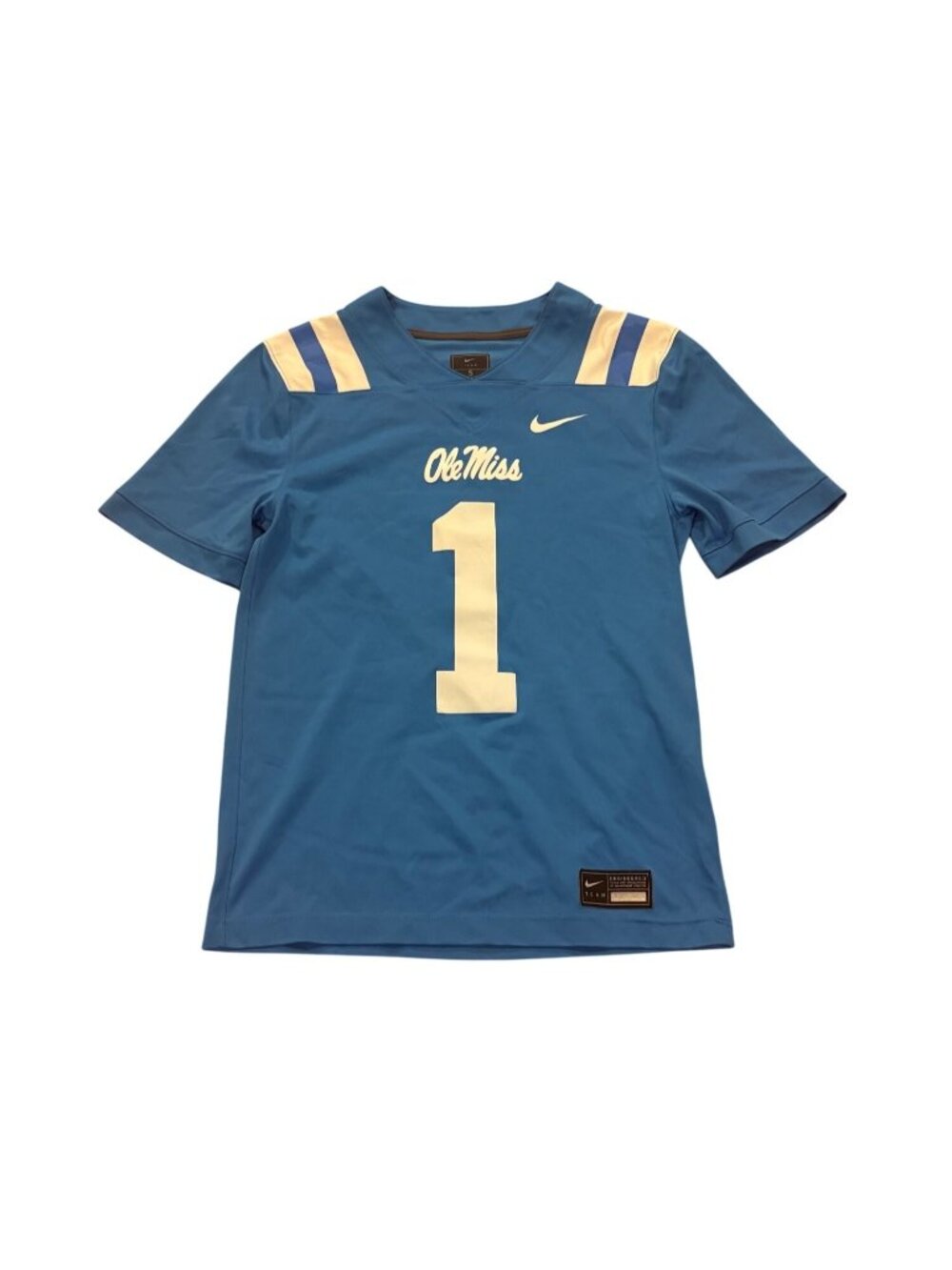 Nike Team Ole Miss Rebels #1 NCAA Football Jersey Powder Blue Men's Small